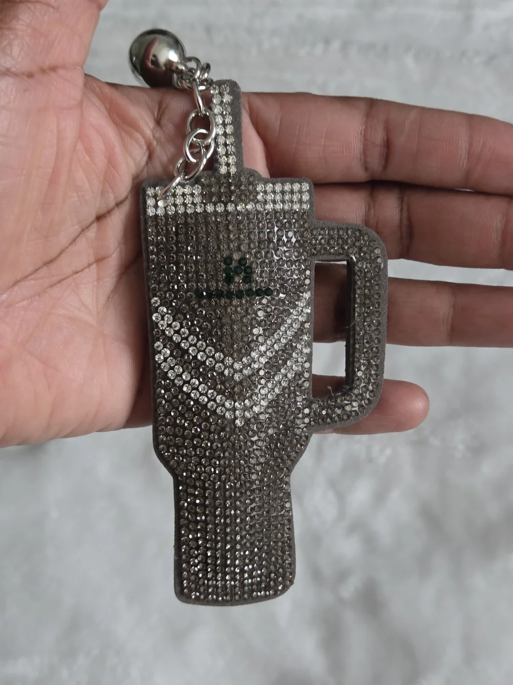 Dark Gray Stanley Keychain with Tassel Water Tumbler Bag Charm
